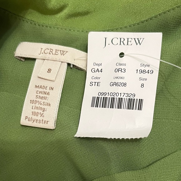 J. Crew Green Silk Midi Fit and Flare Sleeveless Low Back Dress - Picture 4 of 11